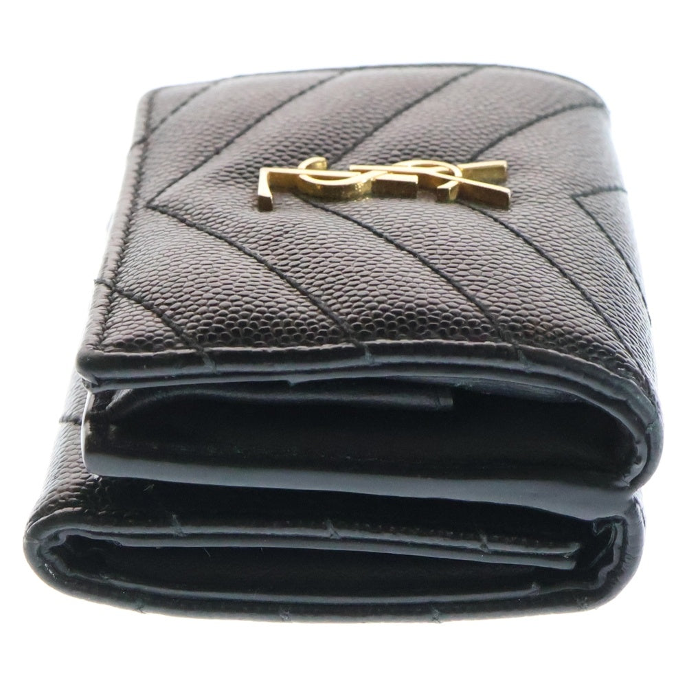 SAINT LAURENT PARIS(サンローランパリ) オリガミタイニーウォレット 三つ折り財布 47267 ブラック レディース