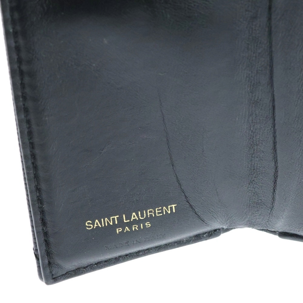 SAINT LAURENT PARIS(サンローランパリ) オリガミタイニーウォレット 三つ折り財布 47267 ブラック レディース