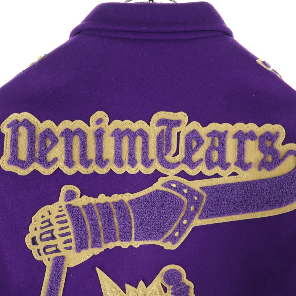DENIM TEARS(デニムティアーズ) Grandmaster Varsity Jacket グランドマスター バーシティ ジャケット SS25OCB002 パープル