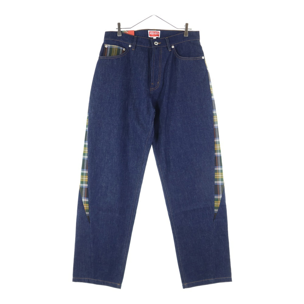 KENZO(ケンゾー) サイドチェック ワイドデニム FD65DP4096B1 インディゴ