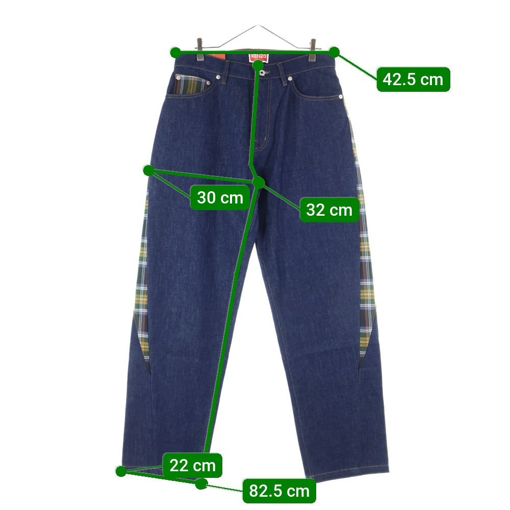 KENZO(ケンゾー) サイドチェック ワイドデニム FD65DP4096B1 インディゴ