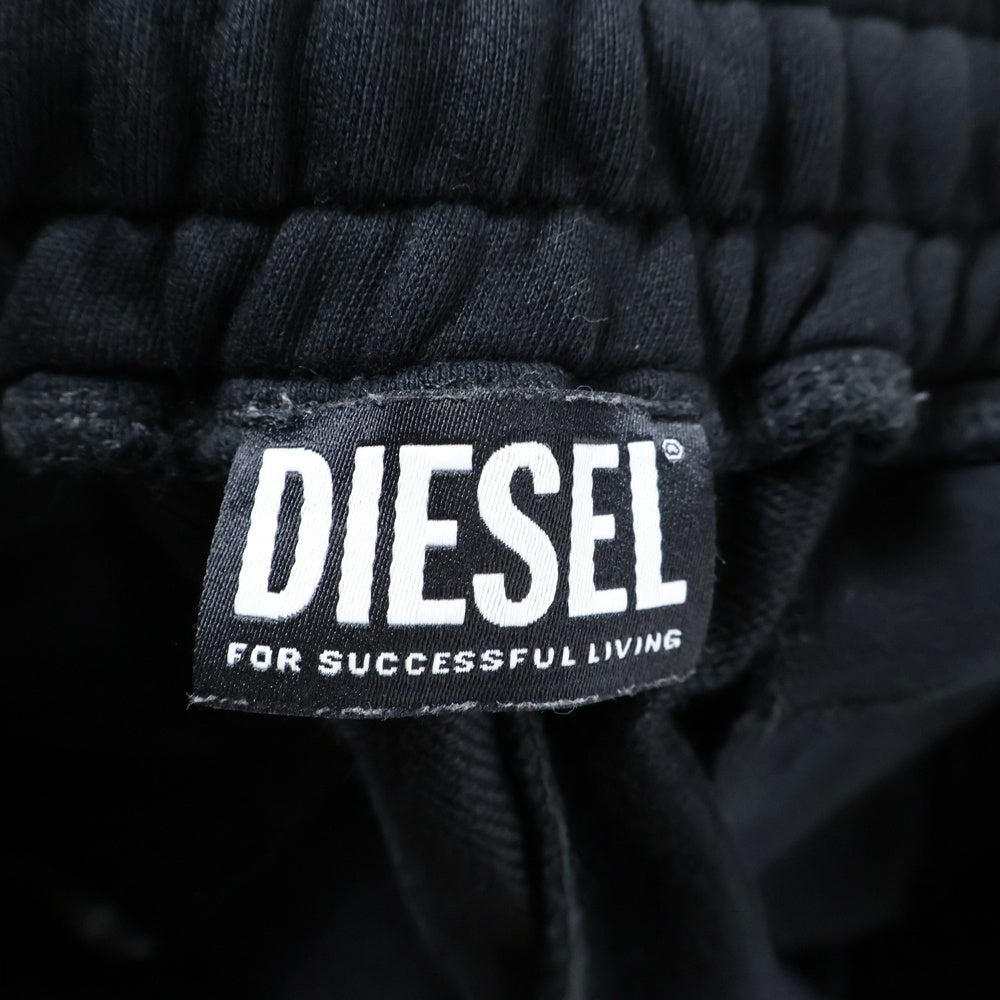 DIESEL(ディーゼル) ロゴプリント スウェット ハーフパンツ ブラック A02824
