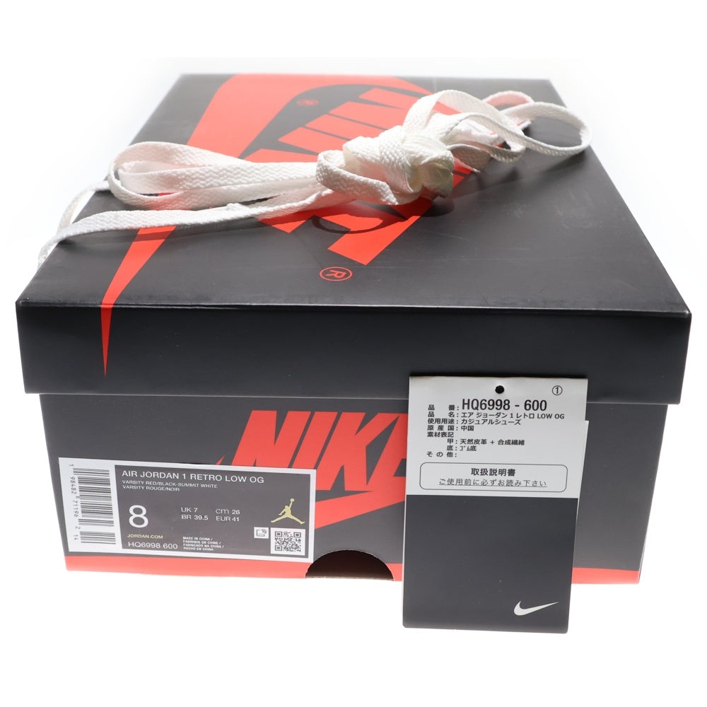 NIKE(ナイキ) AIR JORDAN 1 RETRO LOW OG CHICAGO HQ6998-600 エアジョーダン6 レトロ シカゴ ローカットスニーカー ホワイト/レッド US8/26.0cm