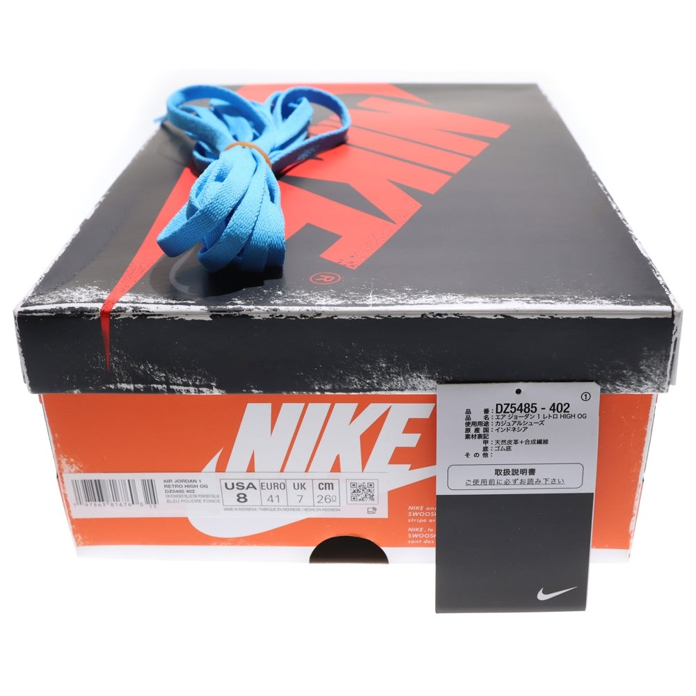 NIKE(ナイキ) AIR JORDAN 1 RETRO HIGH OG UNC REIMAGINED DZ5485-402 エアジョーダン1 レトロ UNC リイマジンド ハイカットスニーカー ブルー/ホワイト US8/26.0cm