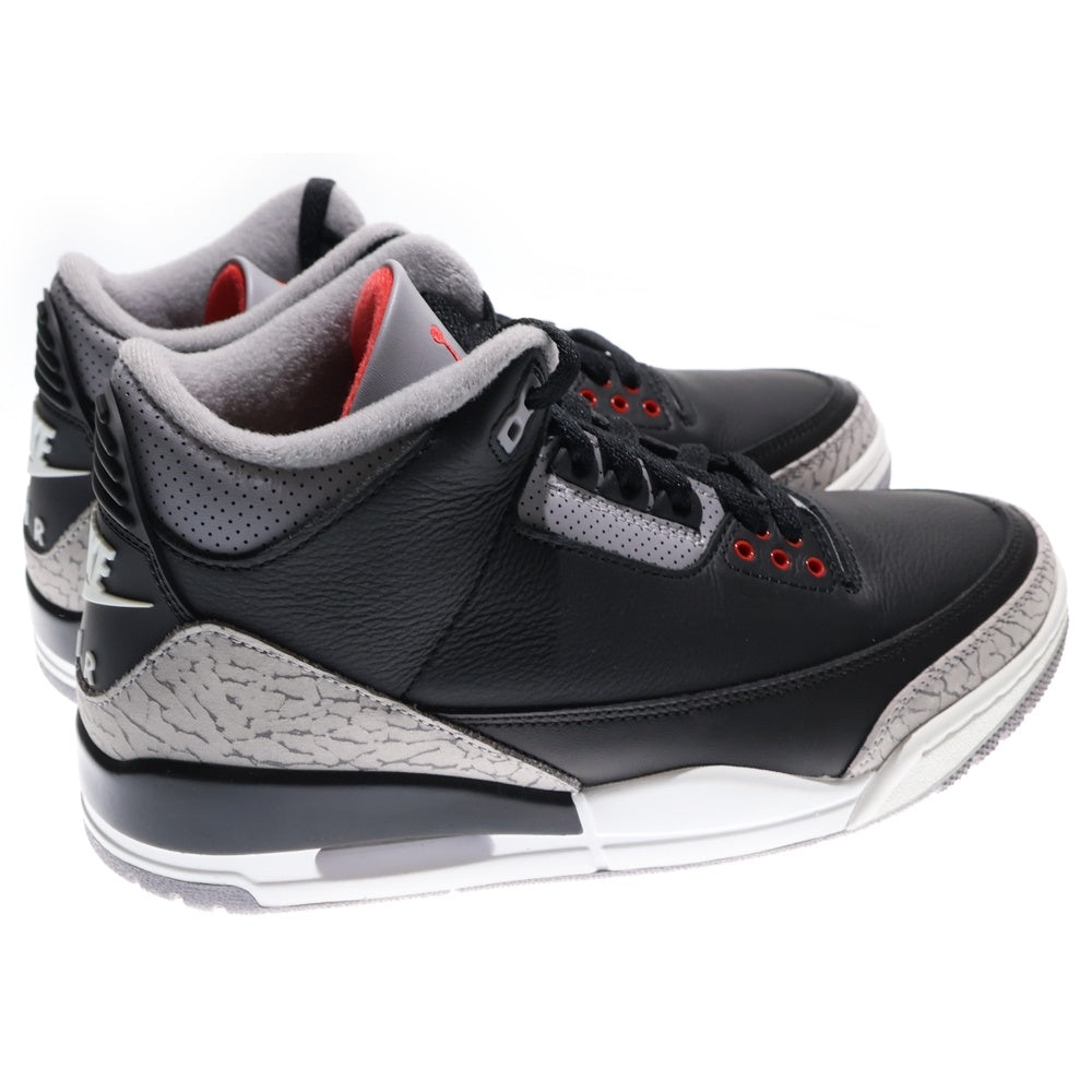 NIKE(ナイキ) AIR JORDAN 3 RETRO BLACK CEMENT DN3707-010 エアジョーダン3 レトロ ブラックセメント ローカットスニーカー ブラック US8/26.0cm
