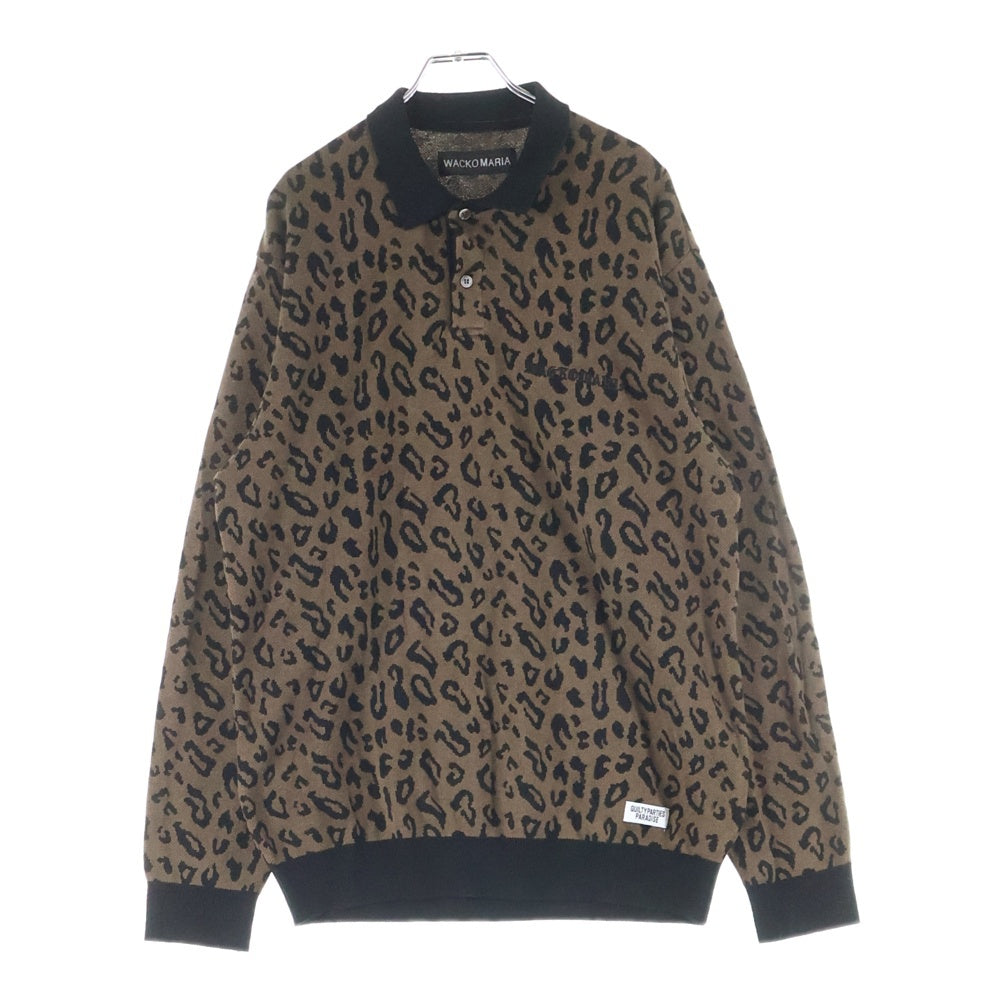 WACKO MARIA(ワコマリア) 24AW LEOPARD KNIT POLO SHIRT 24FW-WMK-KN13 
