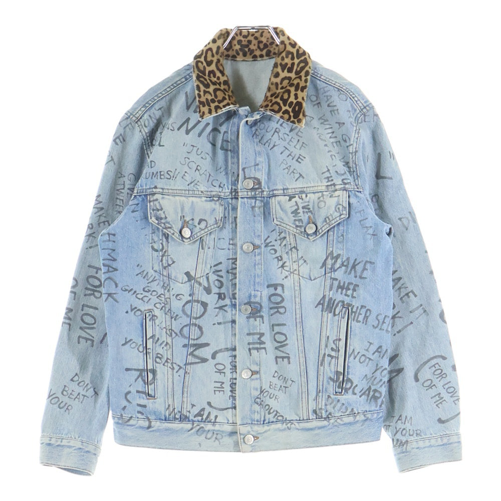 GUCCI(グッチ) 17SS レオパード切替デニムジャケット インディゴ 452413 XR359