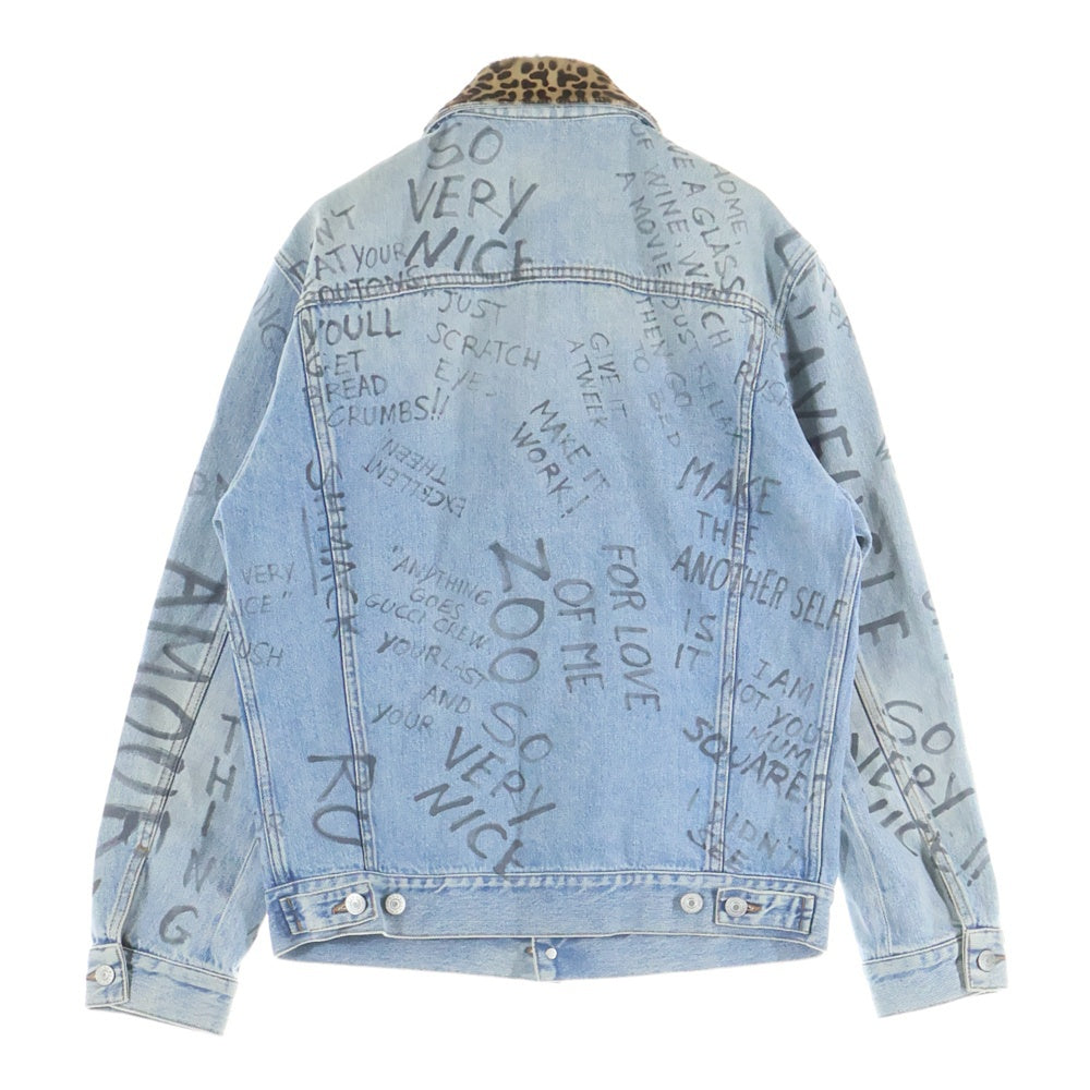 GUCCI(グッチ) 17SS レオパード切替デニムジャケット インディゴ 452413 XR359