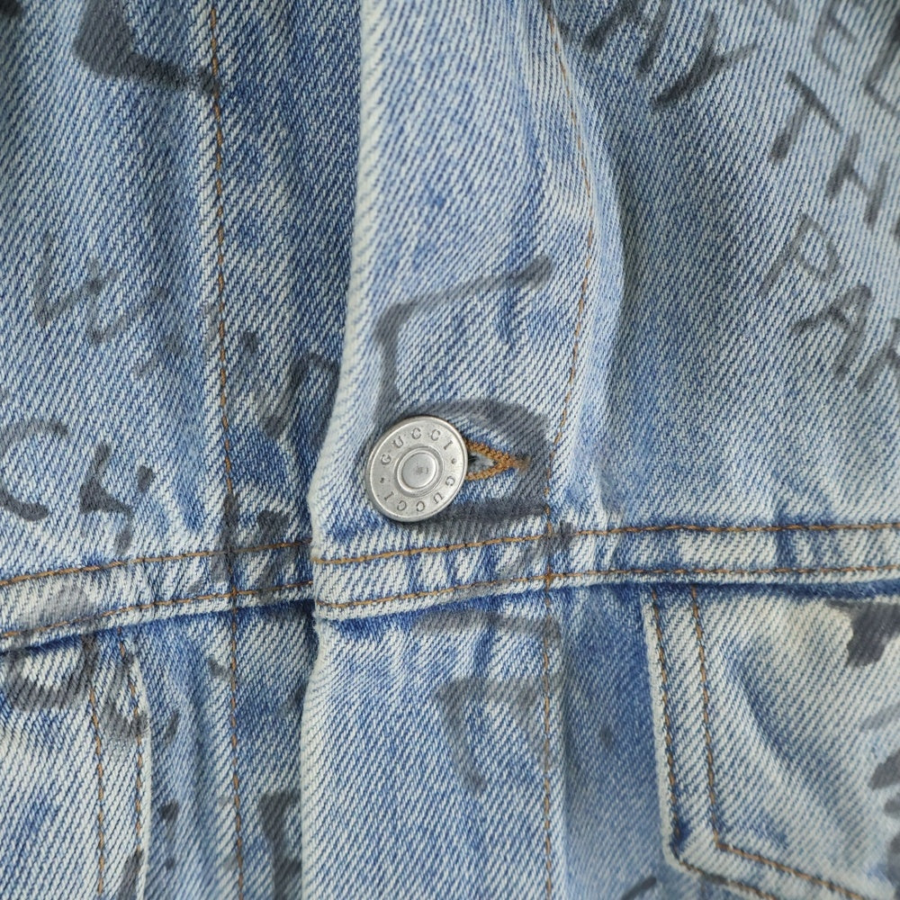 GUCCI(グッチ) 17SS レオパード切替デニムジャケット インディゴ 452413 XR359