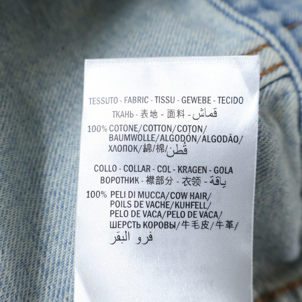 GUCCI(グッチ) 17SS レオパード切替デニムジャケット インディゴ 452413 XR359