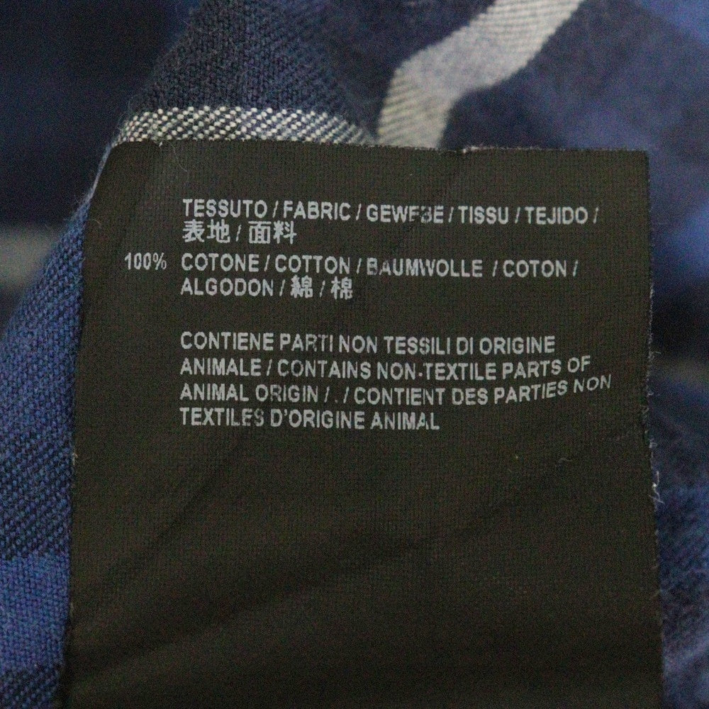 BALENCIAGA(バレンシアガ) 17AW チェック柄 フード付長袖シャツ 485990 TWB15 ブルー