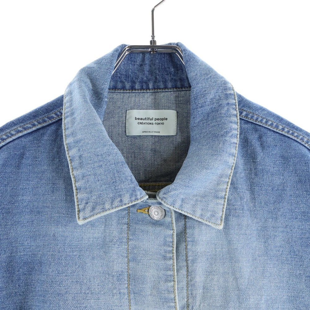 beautiful people(ビューティフルピープル) double-end selvedge bleach denim blouson ダブルエンド デニム ブルゾン ジャケット 1215102023 インディゴ