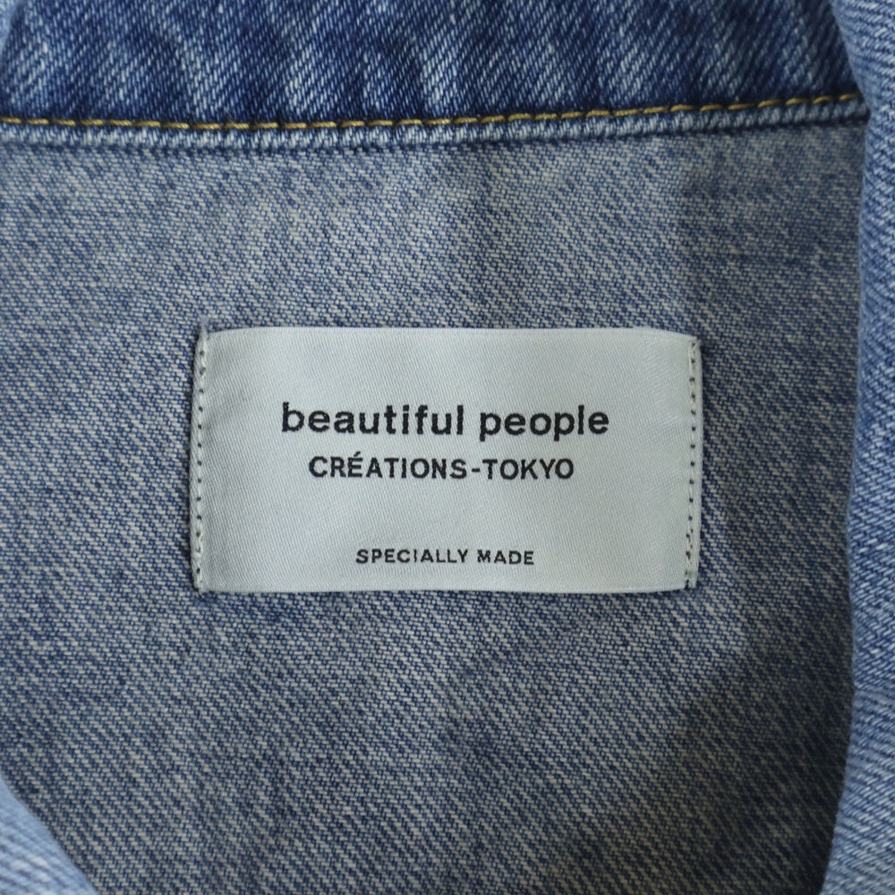 beautiful people(ビューティフルピープル) double-end selvedge bleach denim blouson ダブルエンド デニム ブルゾン ジャケット 1215102023 インディゴ