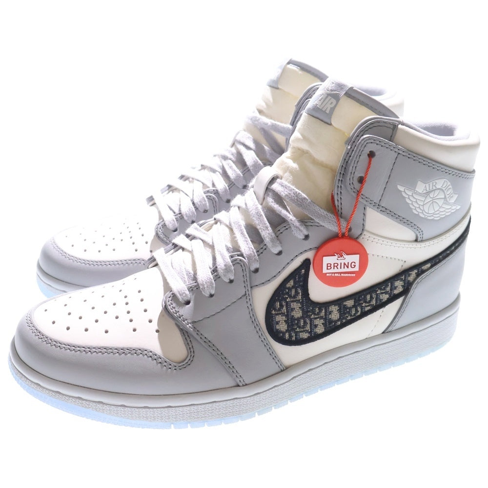 NIKE(ナイキ) DIOR AIR JORDAN 1 HIGH OG CN8607-002 ディオール エアジョーダン1 ハイカットスニーカー US9/27.0cm ホワイト/グレー
