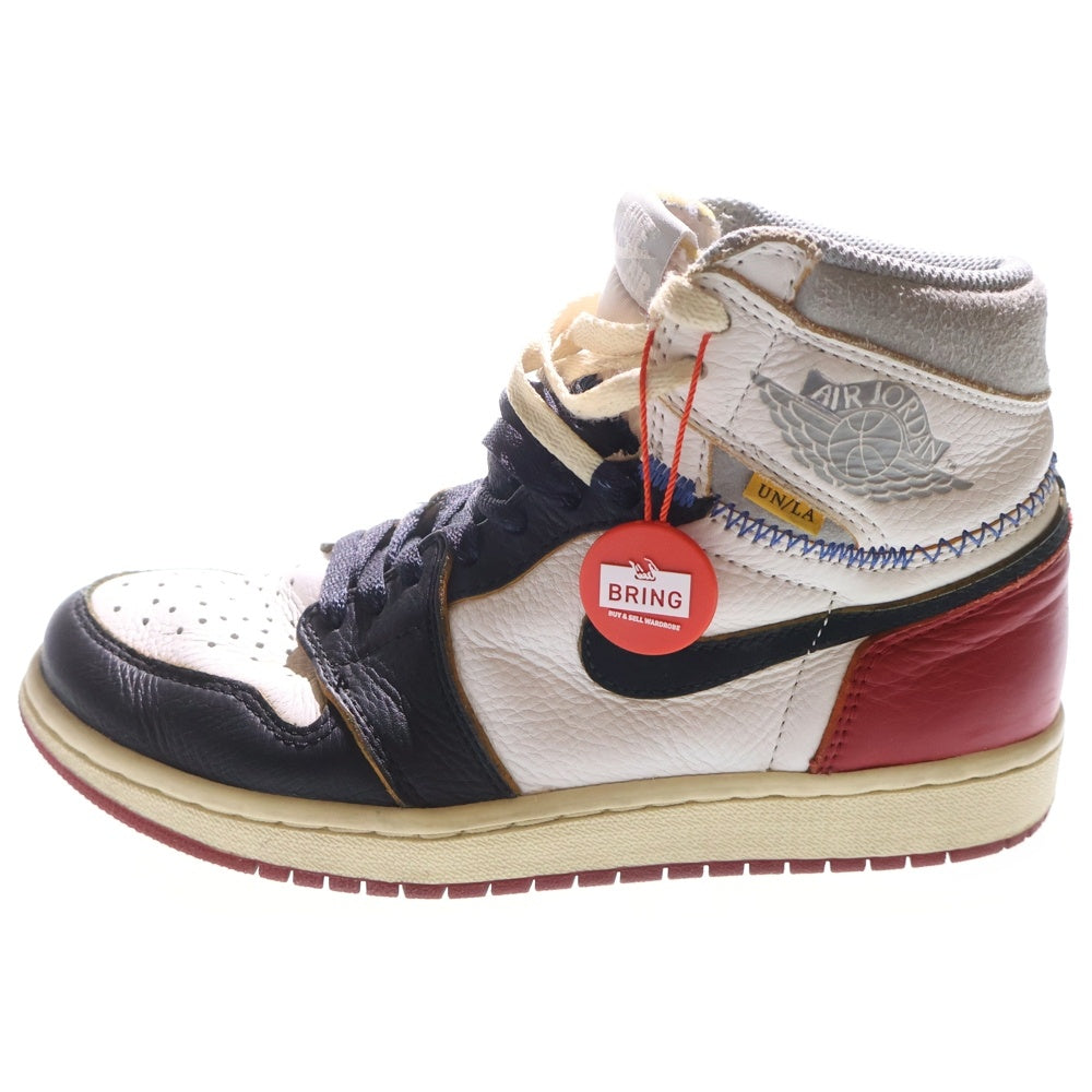NIKE(ナイキ) ×UNION AIR JORDAN 1 RETRO HI NRG BV1300-106 ユニオン エアジョーダン1 ハイカットスニーカー ブラック/レッド/ホワイト US6.5/24.5cm レディース