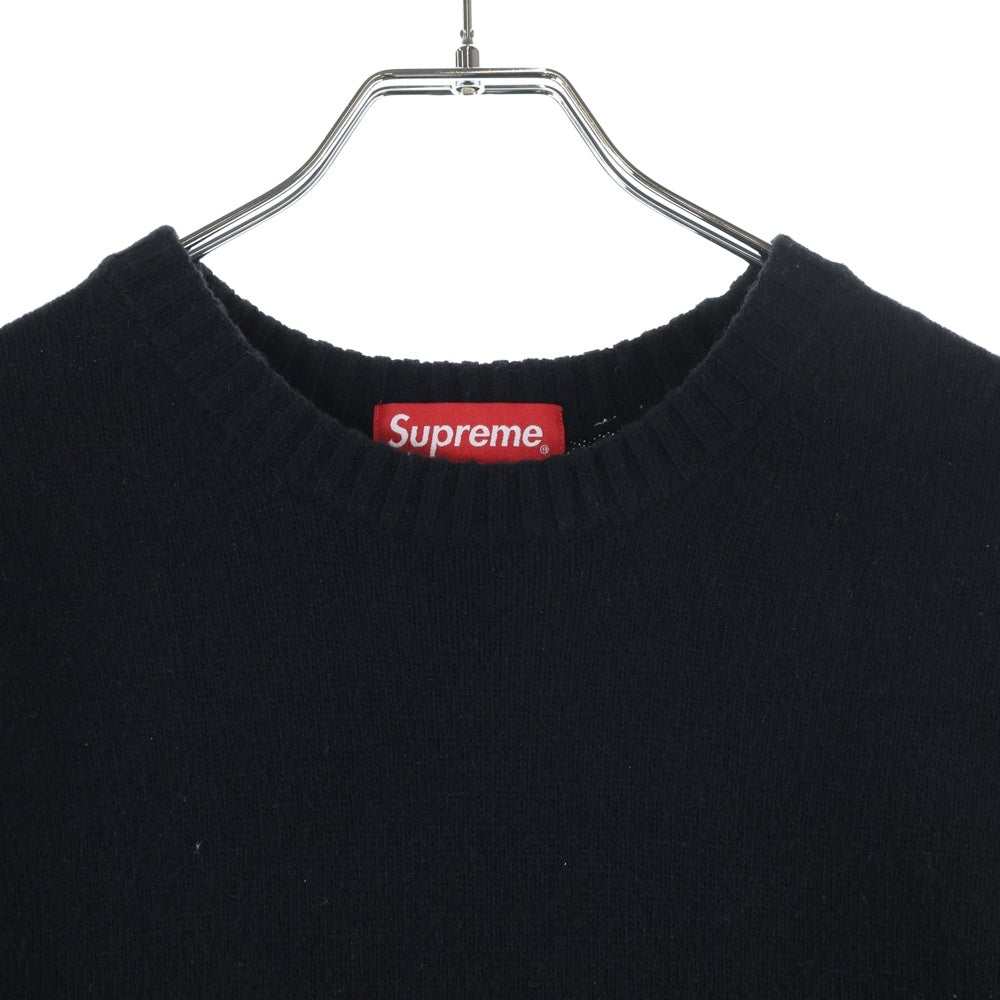 SUPREME(シュプリーム) 22AW Embossed Sweater エンボスロゴ クルーネック長袖ニットセーター ブラック