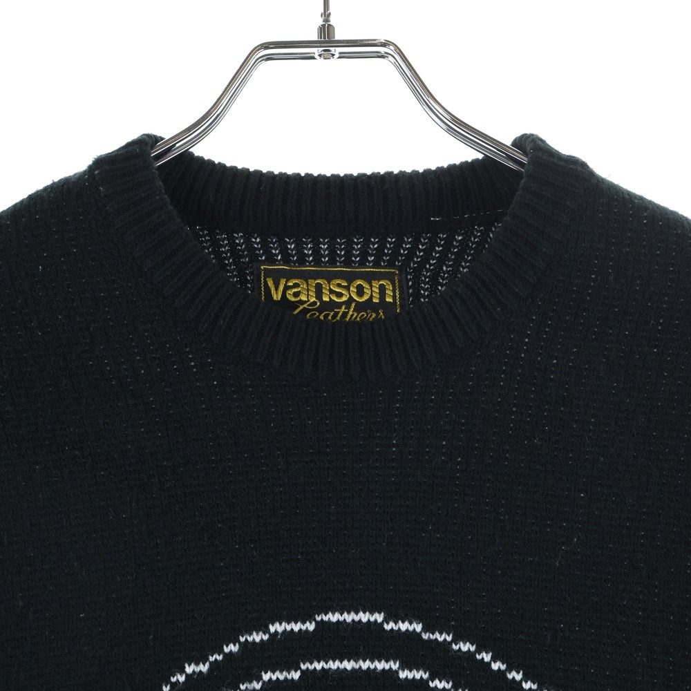 SUPREME(シュプリーム) 22SS×Vanson Leathers Sweater バンソン レザーニット長袖セーター ブラック