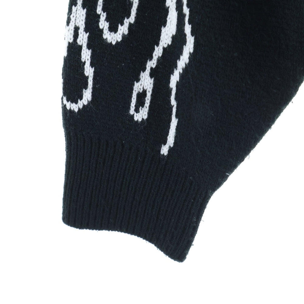 SUPREME(シュプリーム) 22SS×Vanson Leathers Sweater バンソン レザーニット長袖セーター ブラック