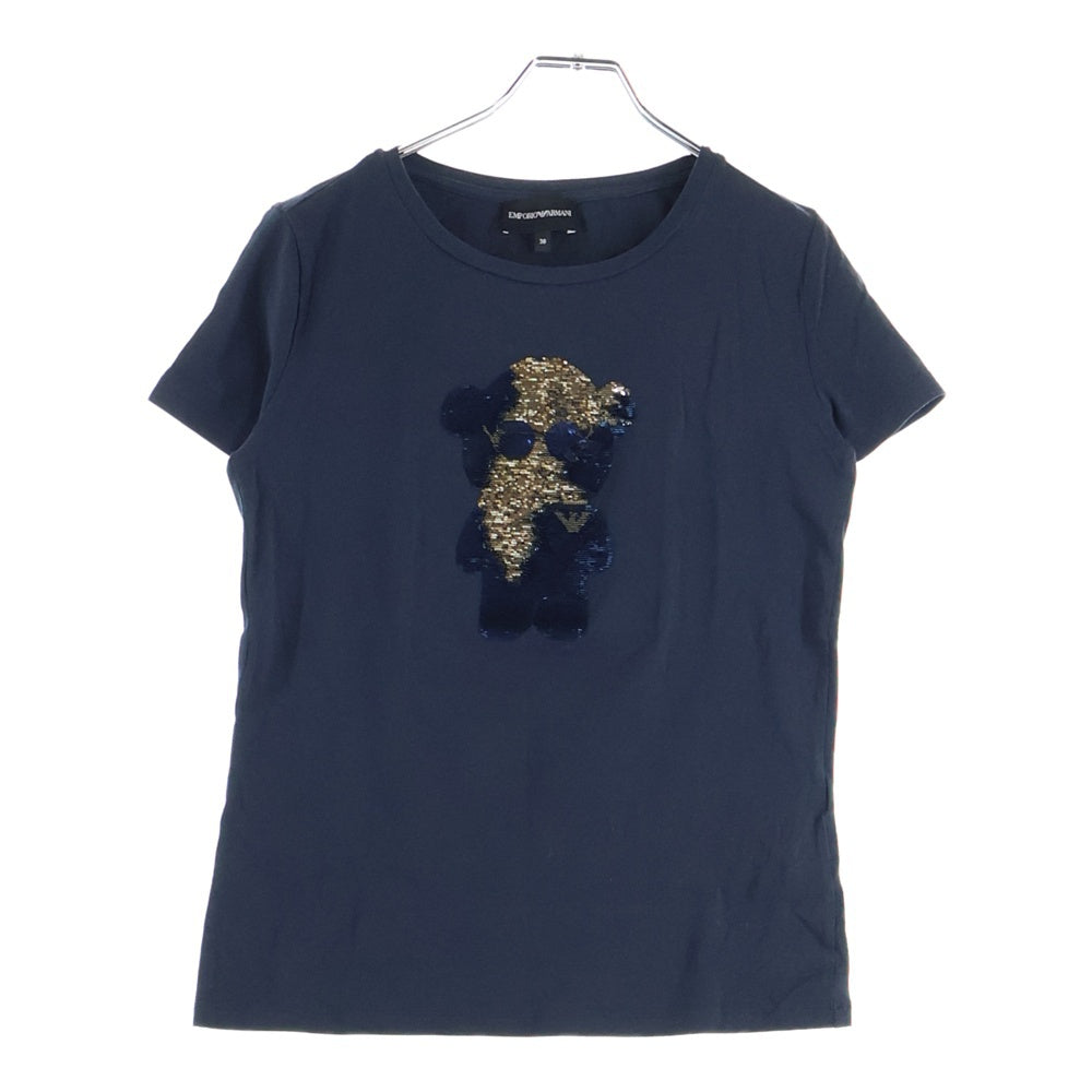 EMPORIO ARMANI(エンポリオアルマーニ) マンガベア フロントロゴ 半袖Tシャツ カットソー 3H2T6Q 2JQAZ ネイビー レディース