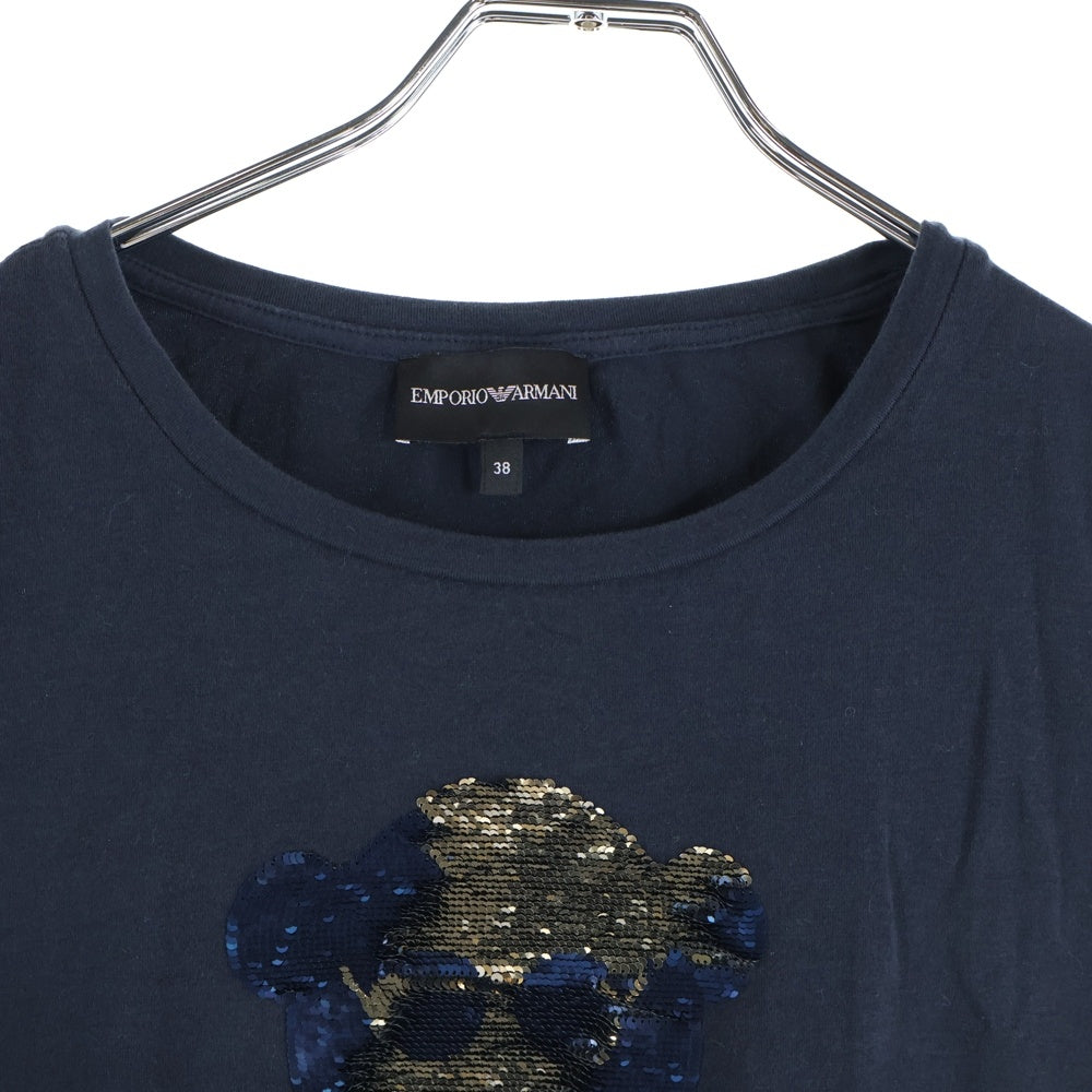 EMPORIO ARMANI(エンポリオアルマーニ) マンガベア フロントロゴ 半袖Tシャツ カットソー 3H2T6Q 2JQAZ ネイビー レディース