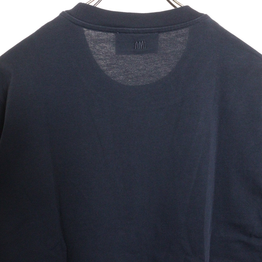 ami paris(アミパリス) フロントロゴ刺繍 半袖Tシャツ カットソー HTS055 726 ネイビー レディース