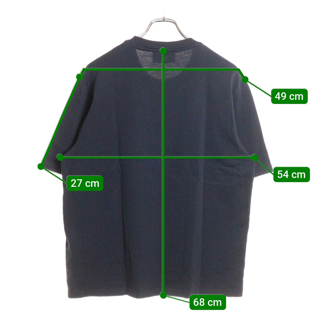 ami paris(アミパリス) フロントロゴ刺繍 半袖Tシャツ カットソー HTS055 726 ネイビー レディース