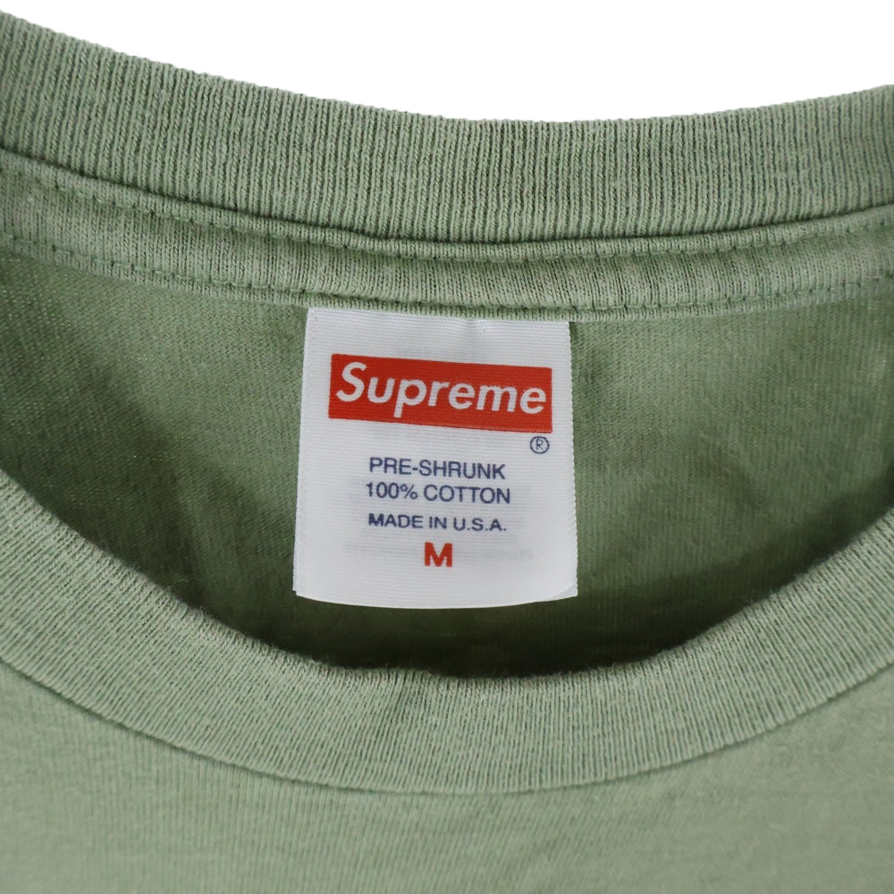 SUPREME(シュプリーム) 23SS Watercoleor ウォーターカラー フロントプリントロゴ クルーネック半袖Tシャツ カーキ