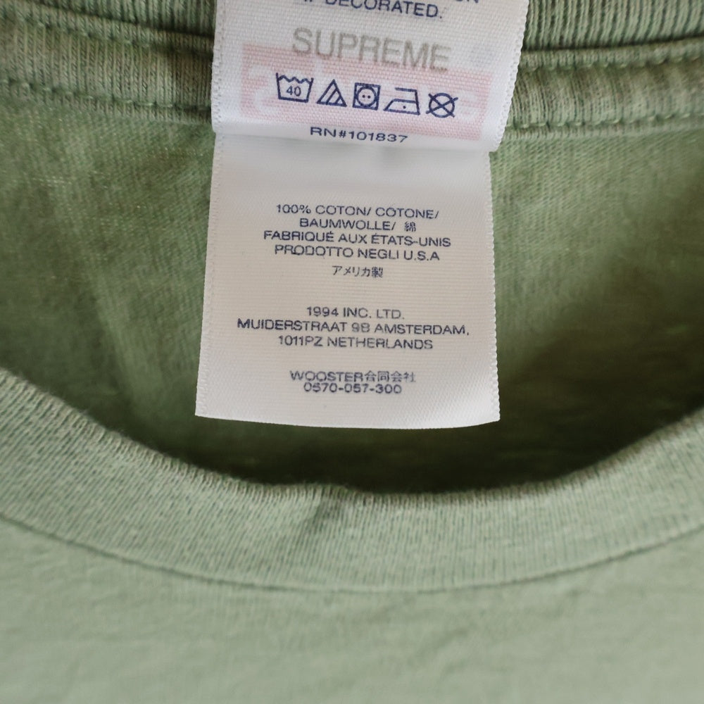 SUPREME(シュプリーム) 23SS Watercoleor ウォーターカラー フロントプリントロゴ クルーネック半袖Tシャツ カーキ