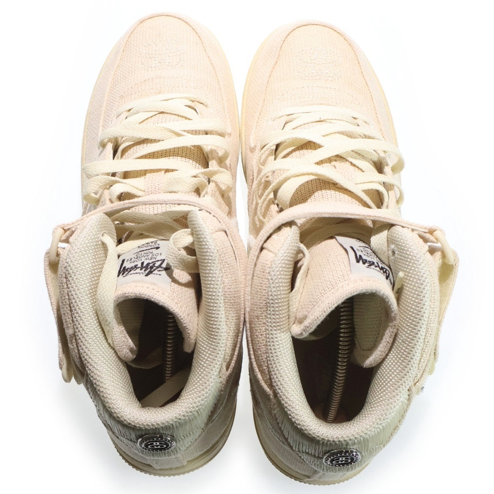 NIKE(ナイキ) ×STUSSY AIR FORCE1 '07 MID SP Fossil DJ7841-200 ステューシー エアフォース1 ミッドカットスニーカー アイボリー US10/28cm