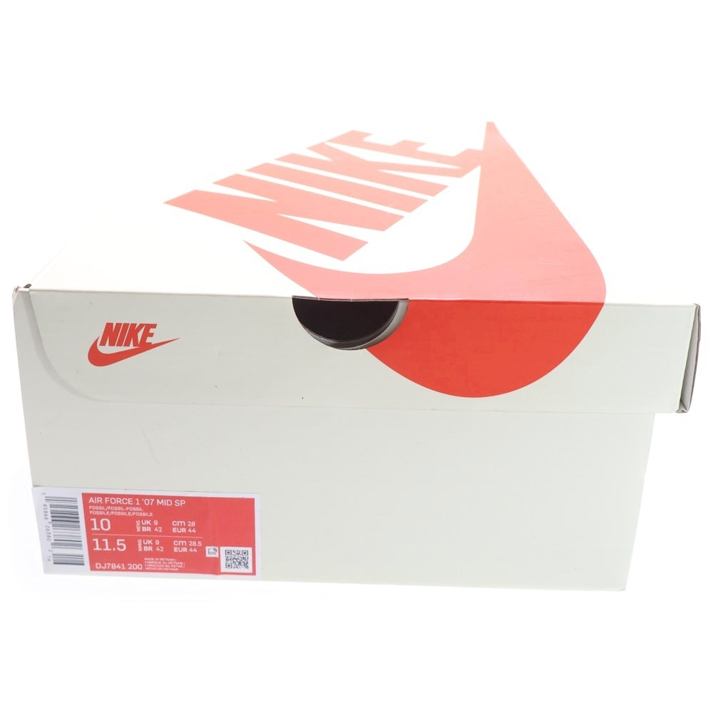 NIKE(ナイキ) ×STUSSY AIR FORCE1 '07 MID SP Fossil DJ7841-200 ステューシー エアフォース1 ミッドカットスニーカー アイボリー US10/28cm
