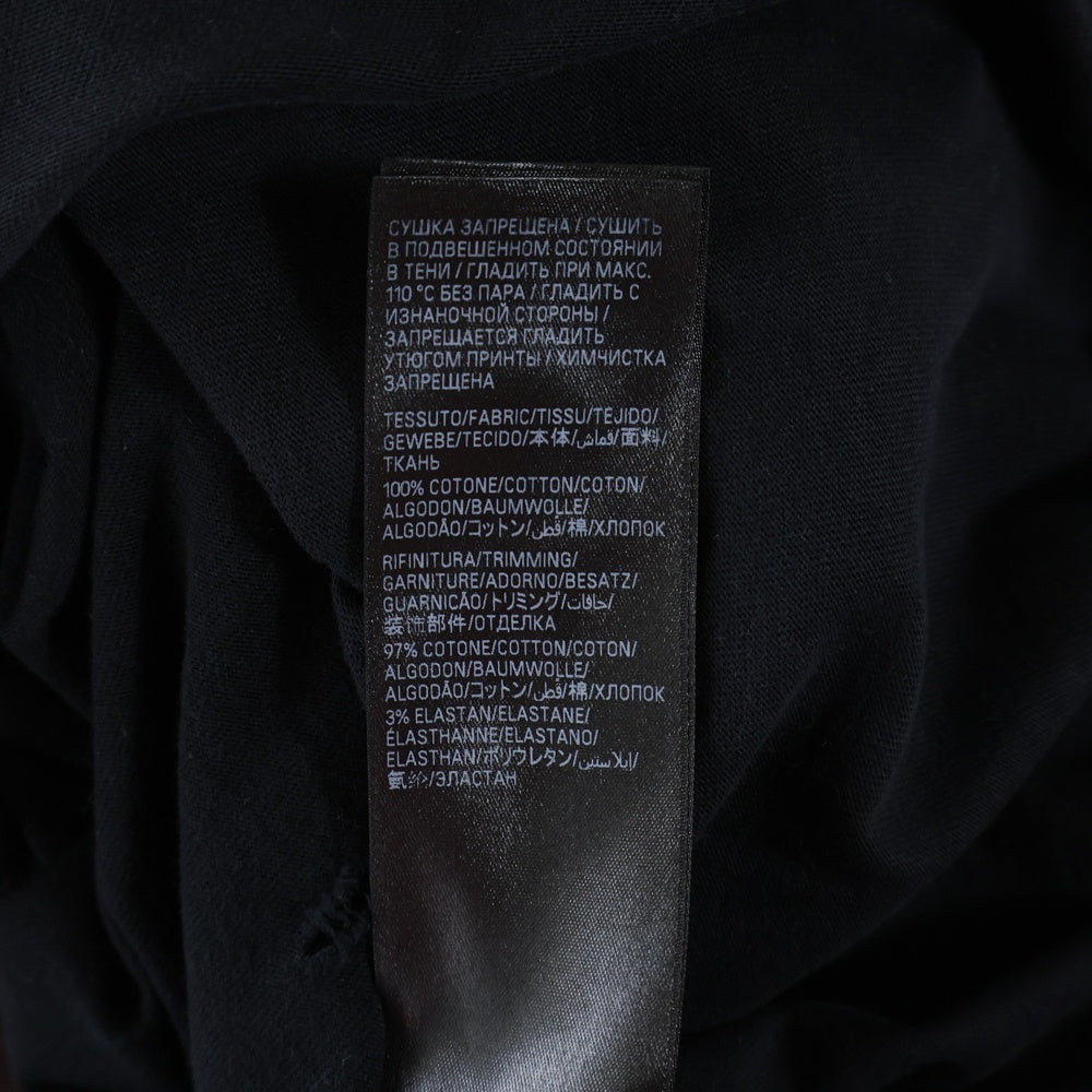 BALENCIAGA(バレンシアガ) 23SS Paris Moon Upside Down 698811 デストロイ加工プリントオーバーサイズ半袖カットソー Tシャツ