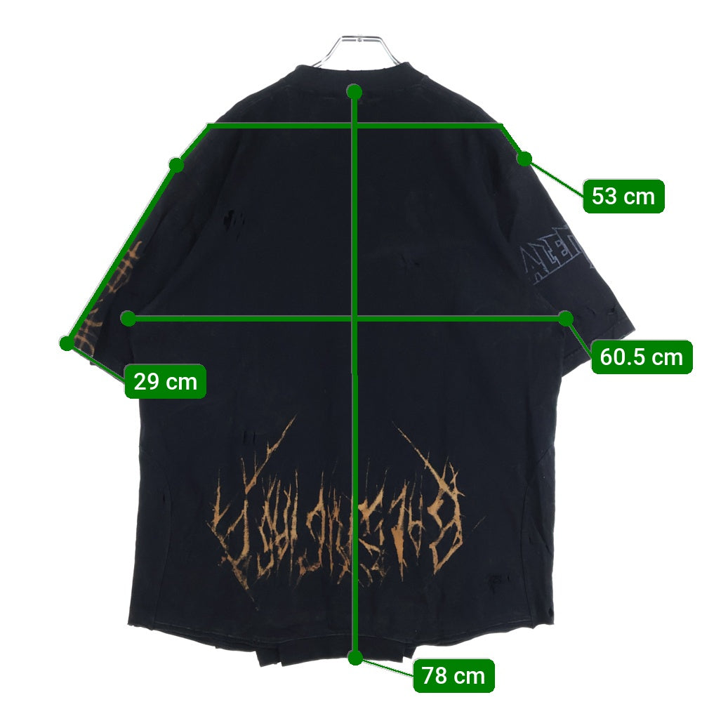 BALENCIAGA(バレンシアガ) 23SS Paris Moon Upside Down 698811 デストロイ加工プリントオーバーサイズ半袖カットソー Tシャツ