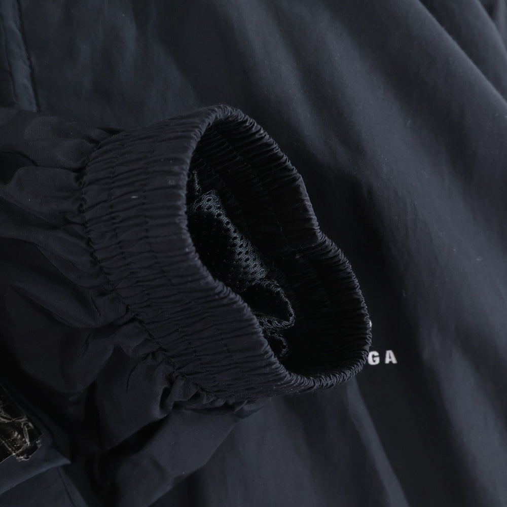 BALENCIAGA(バレンシアガ) 25AW Tracksuit 851745 トラックスーツ 袖プリントロゴオーバーサイズジャケット ブラック