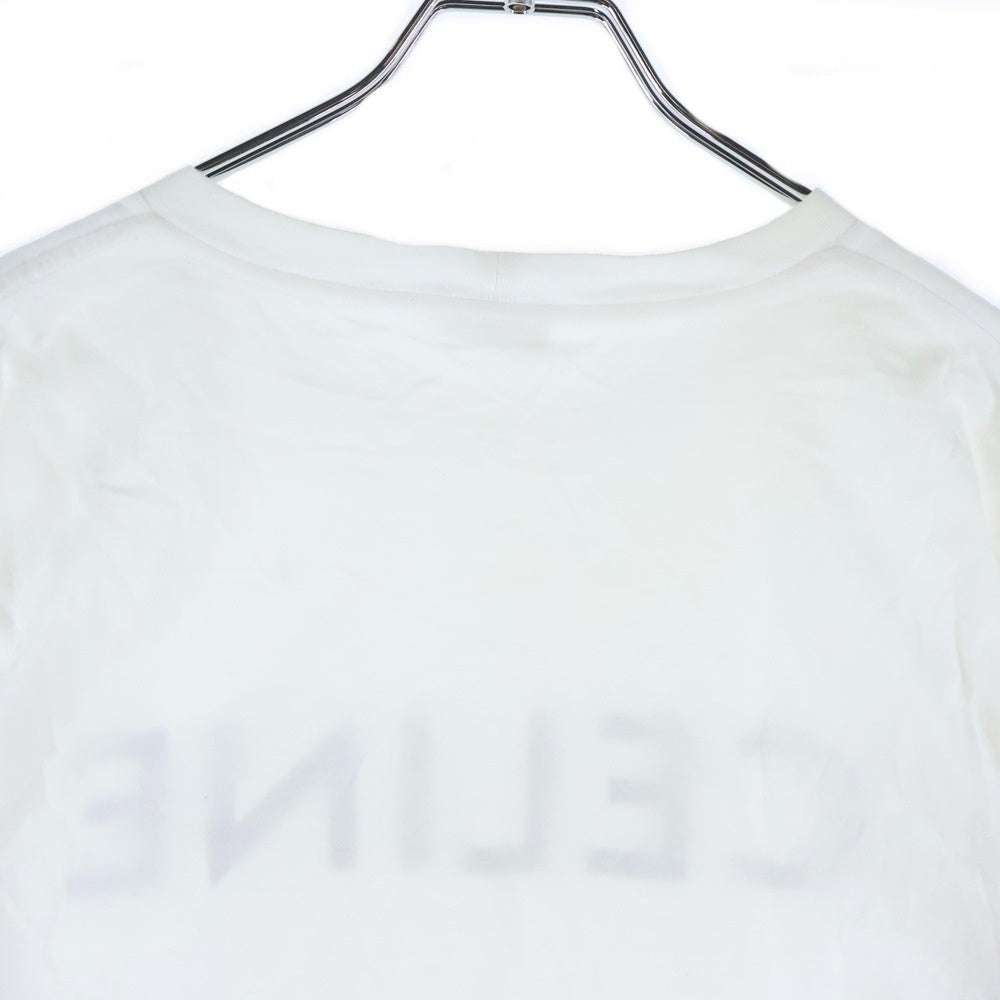 CELINE(セリーヌ) フロントロゴプリント 半袖クロップドTシャツカットソー コットン 2X761671Q ホワイト レディース