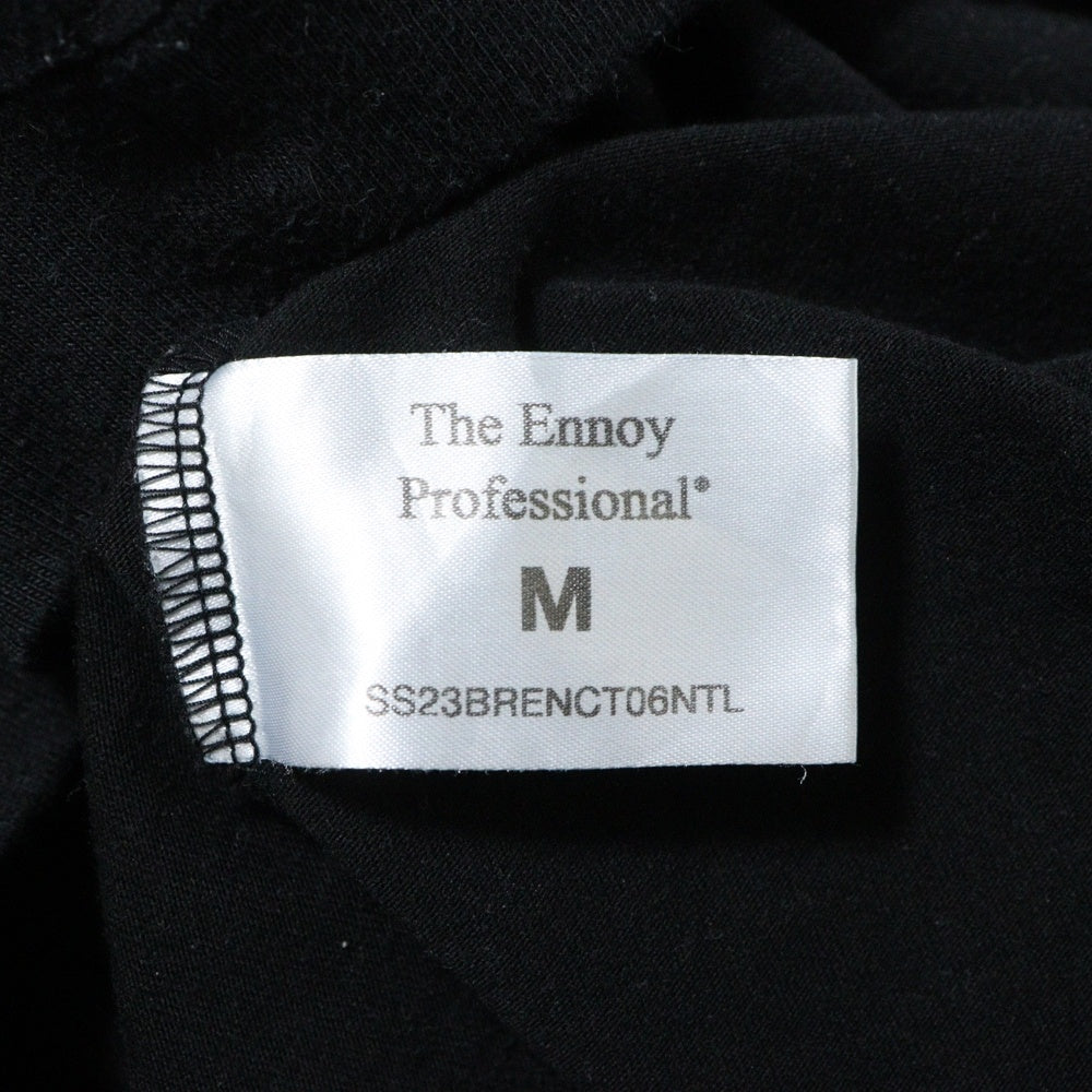 The Ennoy Professional(エンノイプロフェッショナル) 23SS フロントロゴ刺繍 クルーネック長袖Tシャツ ブラック