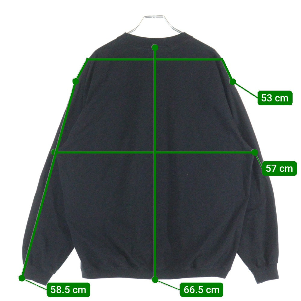 The Ennoy Professional(エンノイプロフェッショナル) 23SS フロントロゴ刺繍 クルーネック長袖Tシャツ ブラック