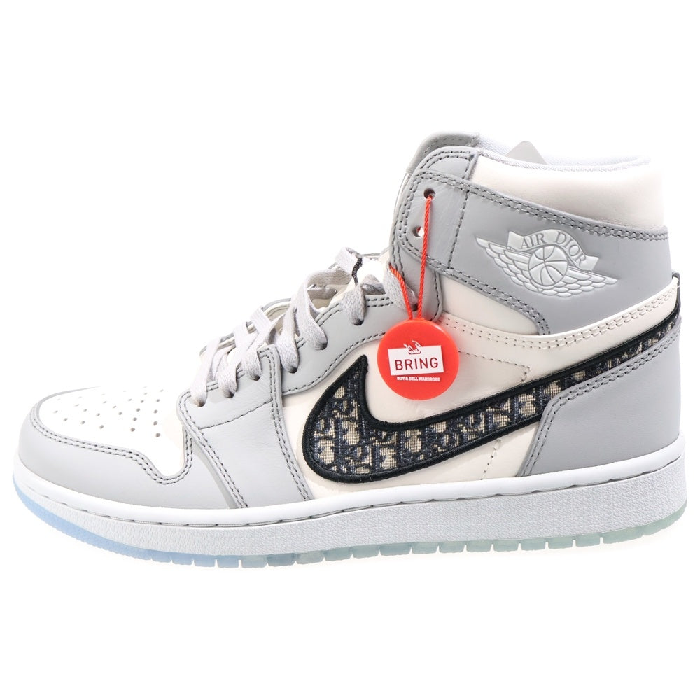 NIKE(ナイキ) ×DIOR AIR JORDAN 1 HIGH OG CN8607-002 ディオール エアジョーダン1 ハイカットスニーカー US8/26.0cm ホワイト/グレー