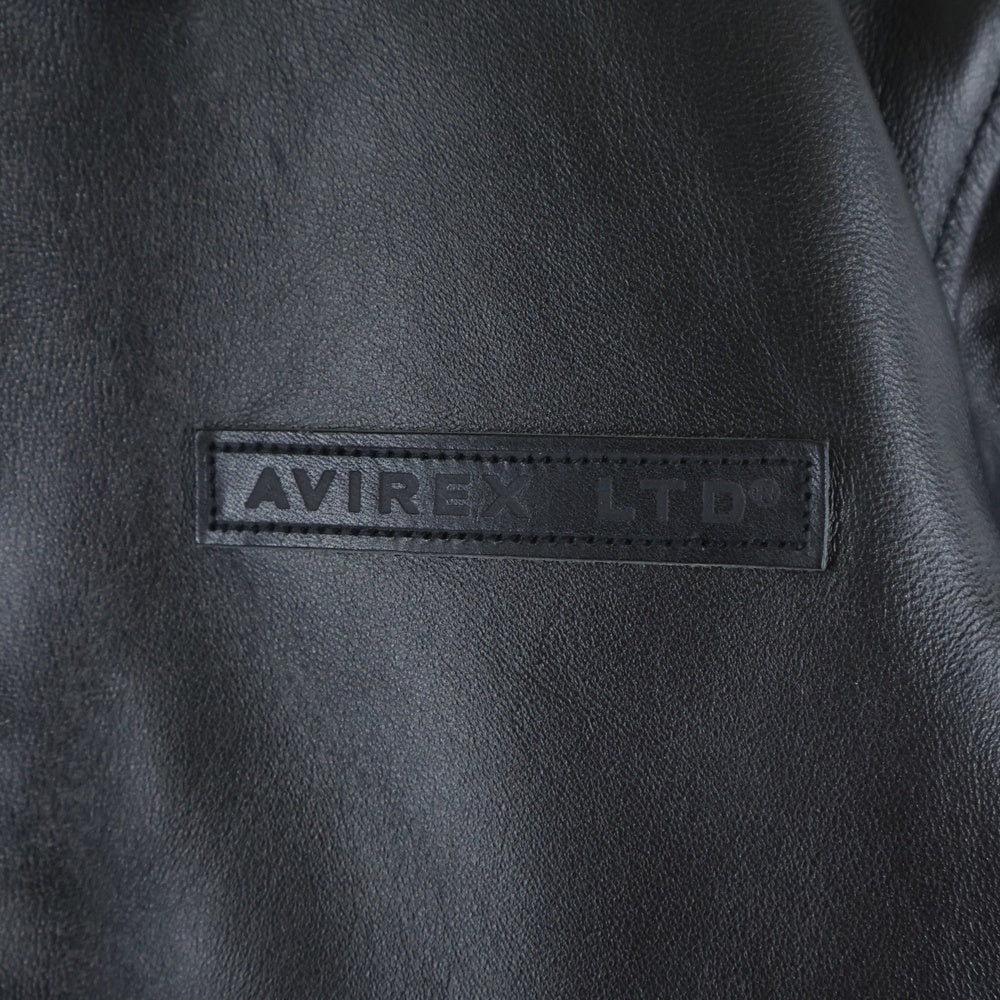 AVIREX(アヴィレックス) 26SS×FINAL FANTASY VII A-2 FLIGHT JACKET ファイナルファンタジー レザーフライトジャケット DSA-01-0118-75 ブラック