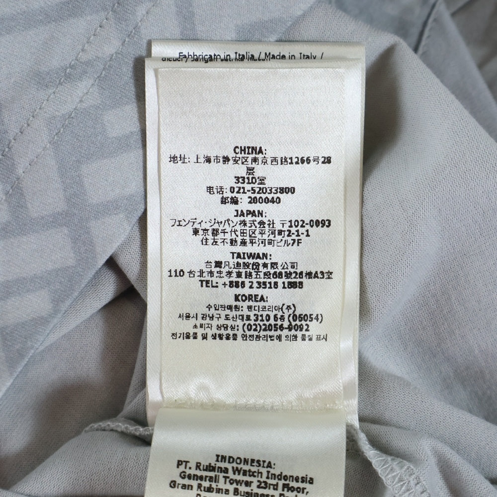 FENDI(フェンディ) 23SS FF柄 ズッカ切替オーバーサイズ半袖Tシャツ FAF682 AN68 グレー
