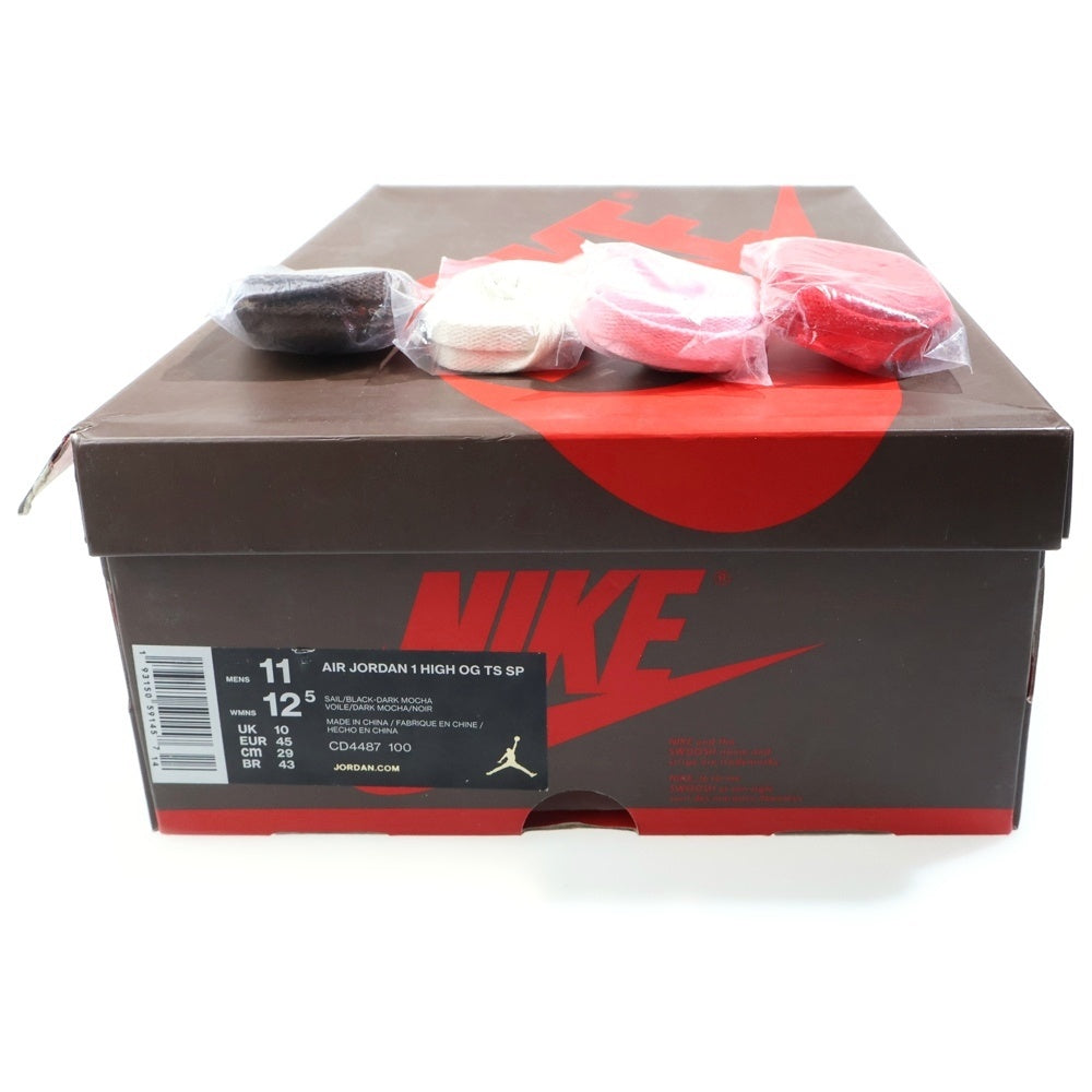 NIKE(ナイキ) ×TRAVIS SCOTT AIR JORDAN 1 HIGH OG TS SP CD4487-100 トラヴィススコット エアジョーダン1 ハイカットスニーカー ブラウン/ホワイト US11/29.0cm