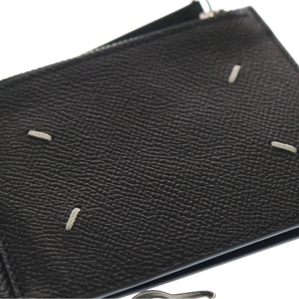 Maison Martin Margiela(メゾンマルタンマルジェラ) 二つ折り財布 レザーミニクリップウォレット 4ステッチカードケース ブラック SA1UI0018 P4745 レディース