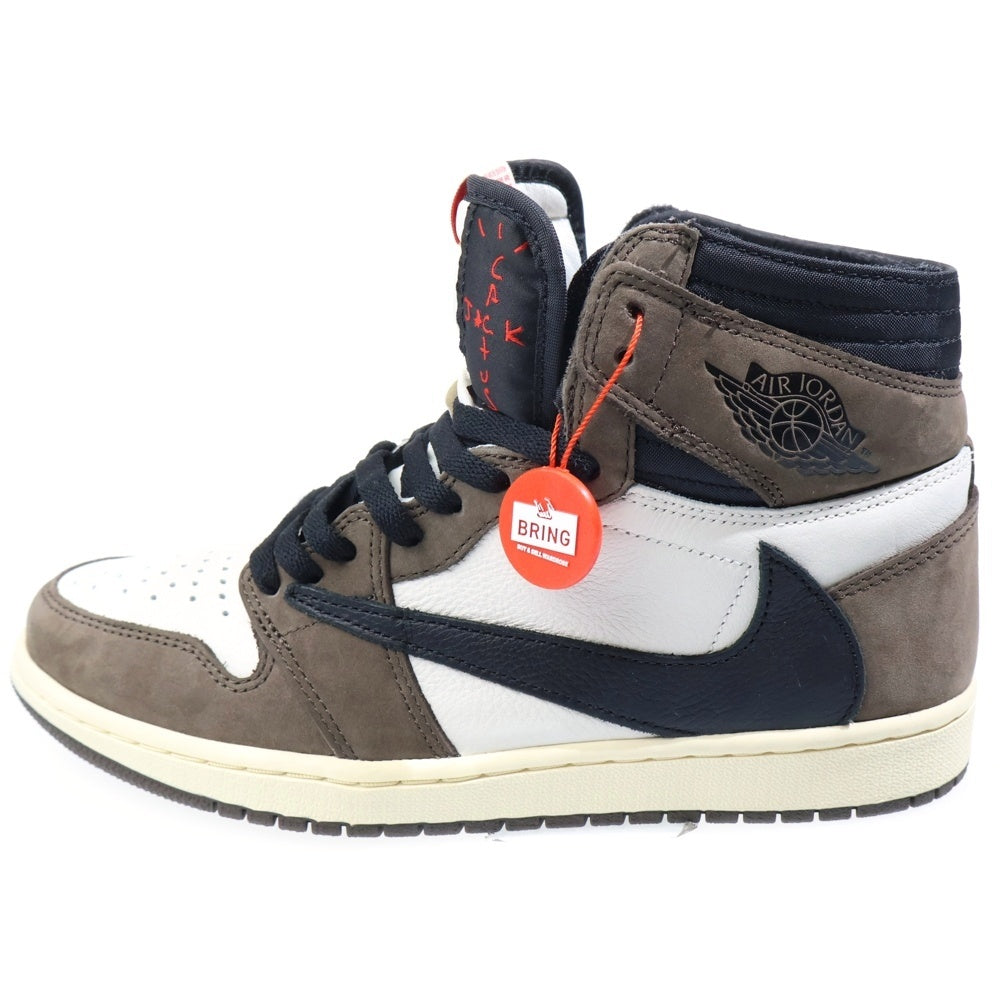 NIKE(ナイキ) ×TRAVIS SCOTT AIR JORDAN 1 RETRO HIGH OG TS SP CD4487-100 トラヴィススコット エアジョーダン1 ハイカットスニーカー ブラウン/ホワイト US9/27cm