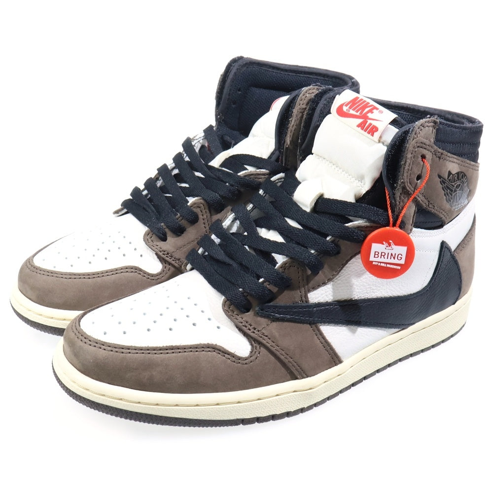 NIKE(ナイキ) ×TRAVIS SCOTT AIR JORDAN 1 RETRO HIGH OG TS SP CD4487-100 トラヴィススコット エアジョーダン1 ハイカットスニーカー ブラウン/ホワイト US9/27cm