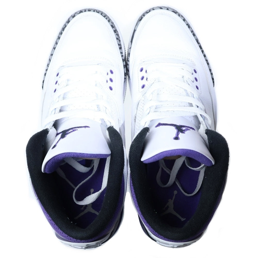 NIKE(ナイキ) AIR JORDAN 3 RETRO DARK IRIS CT8532-105 エアジョーダン3 レトロ ダークアイリス ハイカットスニーカー US9/27.0cm ホワイト/パープル