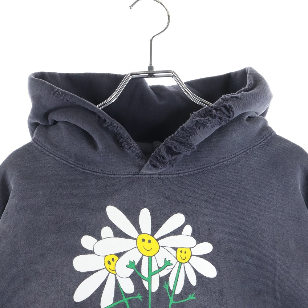 SAINT MICHAEL(セントマイケル) 25AW×DE LA SOUL DLS_HOODIE SM-HR1-0000-C19 デラソウル ダメージ加工スウェットプルオーバーパーカー グレー