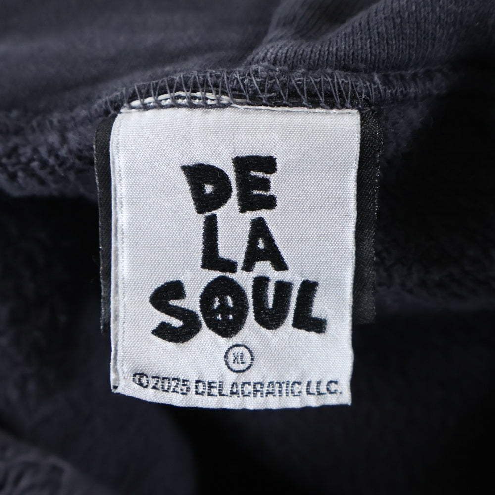 SAINT MICHAEL(セントマイケル) 25AW×DE LA SOUL DLS_HOODIE SM-HR1-0000-C19 デラソウル ダメージ加工スウェットプルオーバーパーカー グレー