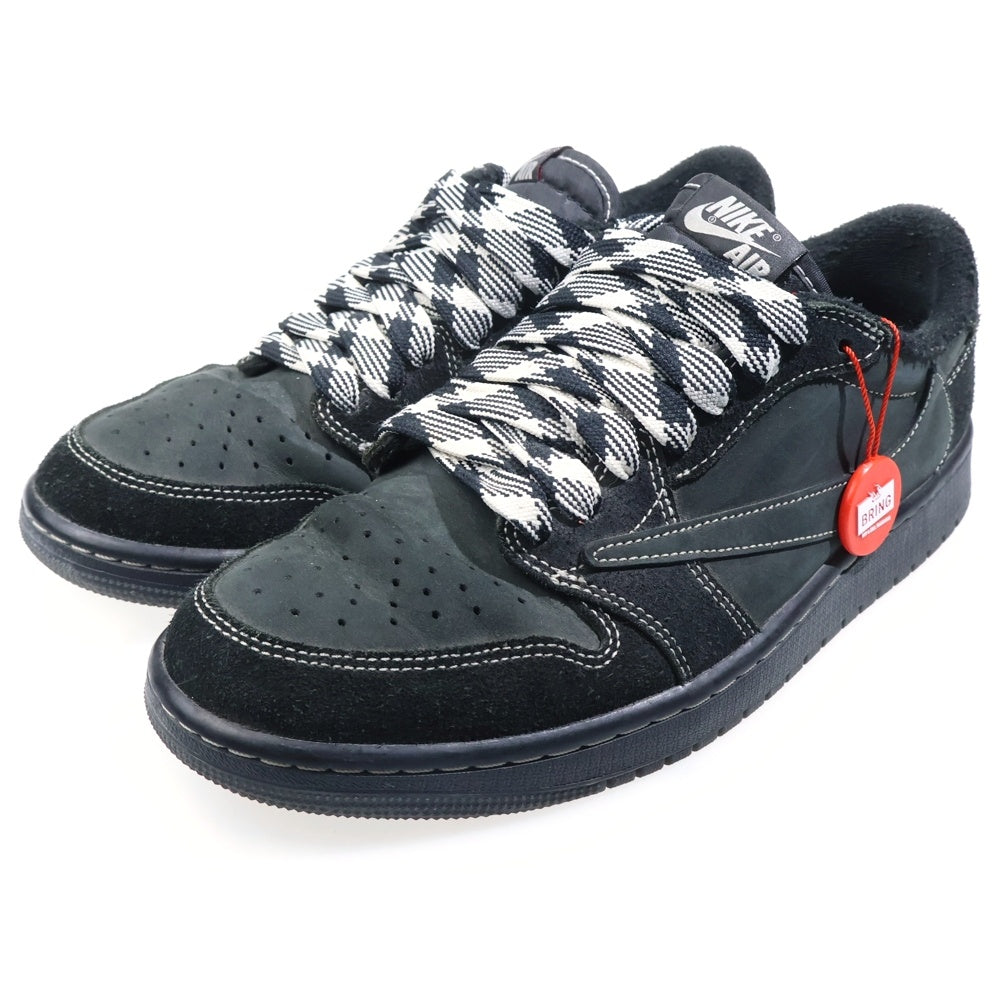 NIKE(ナイキ) ×TRAVIS SCOTT AIR JORDAN 1 LOW OG SP BLACK PHANTOM DM7866-001 エアジョーダン1 ブラックファントム ローカットスニーカー ブラック US9.5/27.5cm