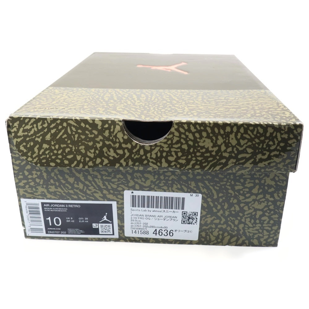NIKE(ナイキ) AIR JORDAN 3 RETRO DN3707-202 エア ジョーダン 3 レトロ ローカットスニーカー カーキ US10/28.0cm