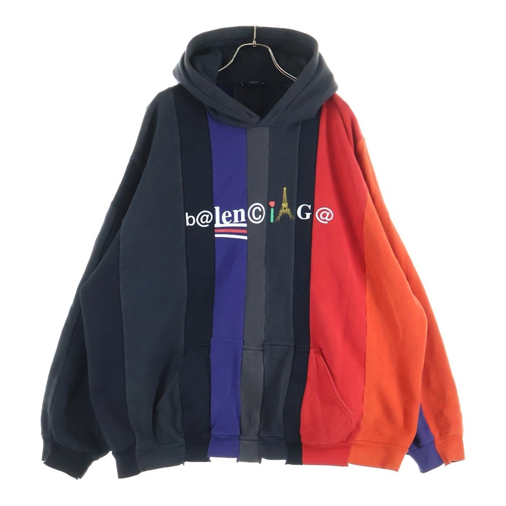 BALENCIAGA(バレンシアガ) 21SS Cut-Up Hoodie 661594 TKVB3 青山限定 カットアップフーディ スウェットパーカー マルチ