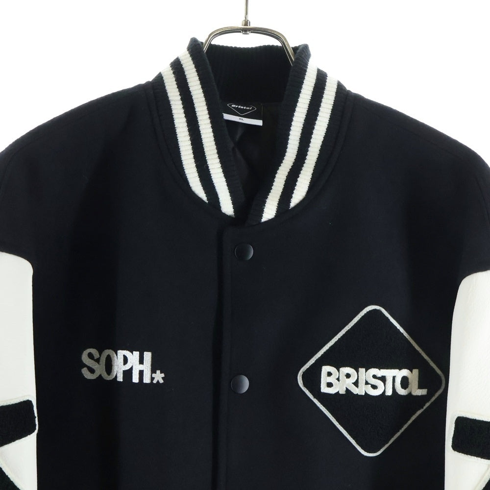 F.C.R.B./F.C.Real Bristol/FCRB(エフシーアールビー/エフシーレアルブリストル) ×ERIC HAZE VARSITY JACKET エリック ヘイズ ヴァーシティ ジャケット FCRB-252145 ブラック/ホワイト